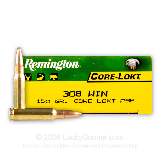 308 - 150 Grain PSP - Remington Core-Lokt - 200 Rounds