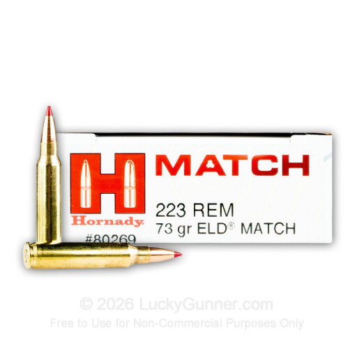 223 Rem - 73 Grain ELD - Hornady Match - 20 Rounds