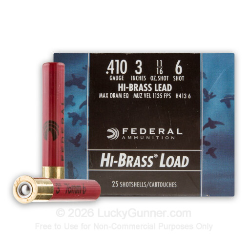410 Bore - 3" #6 Shot - Federal Game-Shok - 25 Rounds