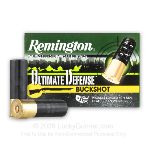 12 Gauge - 3" 15 Pellets 00 Buckshot - Remington Ultimate Defense - 5 Rounds