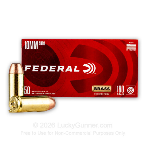 10mm Auto - 180 Grain FMJ - Federal Champion - 50 Rounds