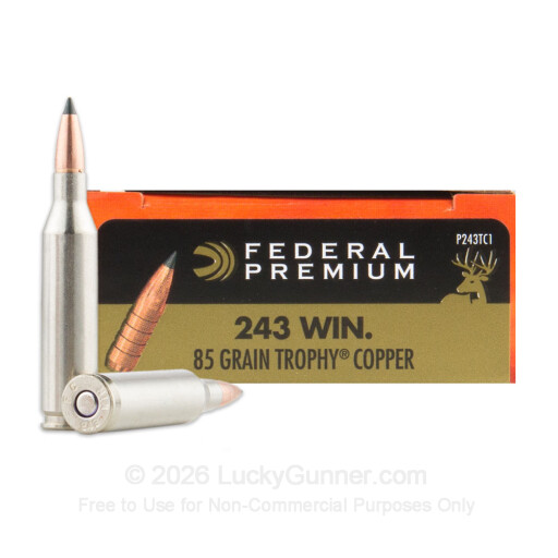 243 Win - 85 Grain Trophy Copper - Federal - 20 Rounds