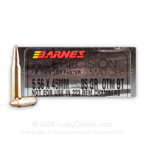 5.56x45 - 85 Grain OTM BT - Barnes Precision Match - 20 Rounds