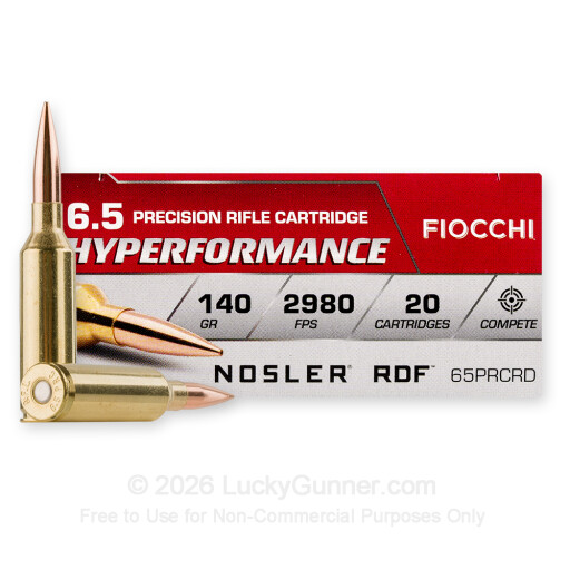 6.5 PRC - 140 Grain RDF - Fiocchi Hyperformance Match - 20 Rounds
