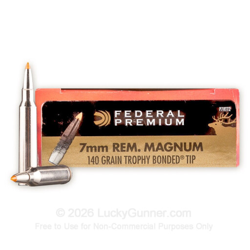 7mm Rem Mag - 140 Grain Trophy Bonded Tip - Federal Premium Vital-Shok - 20 Rounds
