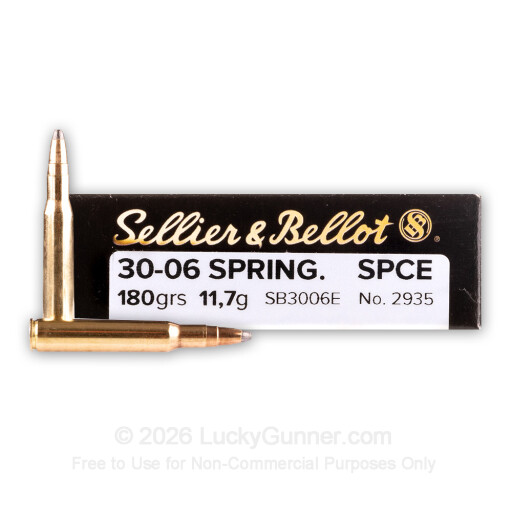 30-06 - 180 Grain SPCE - Sellier & Bellot - 20 Rounds