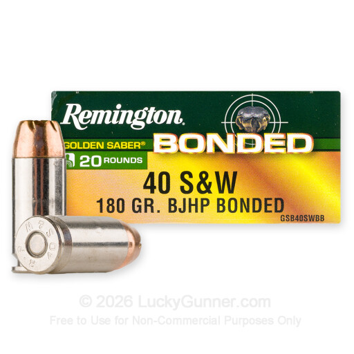 40 S&W - 180 Grain BJHP - Remington Golden Saber Bonded - 20 Rounds