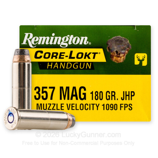 357 Mag - 180 Grain JHP - Remington Core-Lokt - 20 Rounds