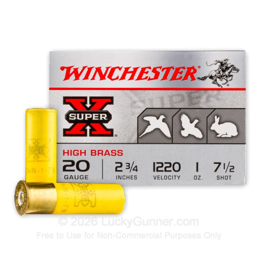 20 Gauge - 2-3/4" 1oz. #7.5 Shot - Winchester Super-X - 25 Rounds
