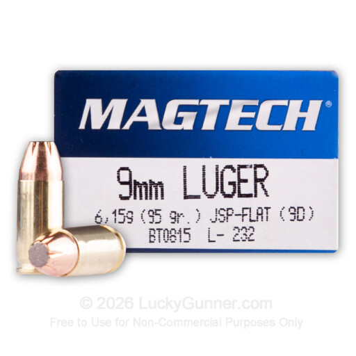 9mm - 95 gr JSP - Magtech - 50 Rounds