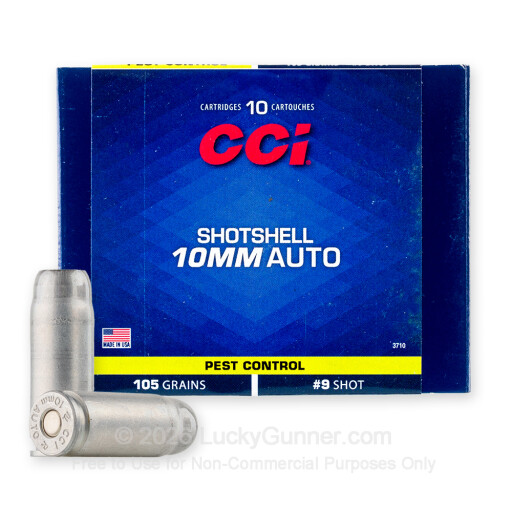 10mm Auto - 105 Grain #9 Shot - CCI Pest Control Shotshell - 10 Rounds
