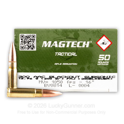 300 AAC Blackout - Subsonic 200 Grain FMJ - Magtech - 50 Rounds
