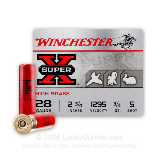 28 Gauge - 2-3/4"  3/4 oz. #5 Shot - Winchester Super-X - 25 Rounds