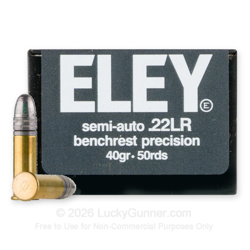 22 LR - 40 Grain LRN - Eley Semi-Auto Benchrest Precision - 50 Rounds