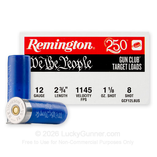 12 Gauge - 2-3/4" 1-1/8oz. #8 Shot - Remington We The People - 25 Rounds