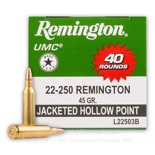 22-250 - 45 Grain JHP - Remington UMC Value Pack - 40 Rounds