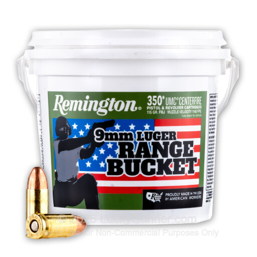 9mm - 115 Grain FMJ - Remington UMC - 350 Rounds in Bucket