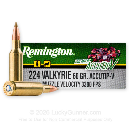 224 Valkyrie - 60 Grain AccuTip-V - Remington Premier - 20 Rounds