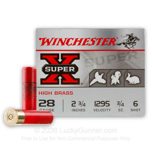 28 Gauge - 2 3/4" 3/4 oz. #6 Shot - Winchester Super-X - 25 Rounds