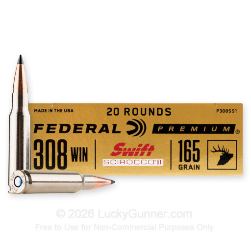 308 - 165 Grain Scirocco II - Federal - 20 Rounds