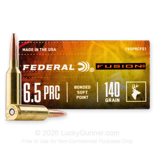 6.5 PRC - 140 Grain SP - Federal Fusion - 20 Rounds