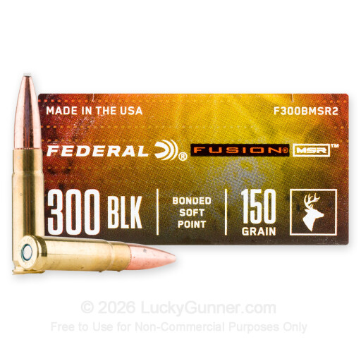 300 AAC Blackout - 150 Grain Bonded SP - Federal Fusion MSR - 200 Rounds