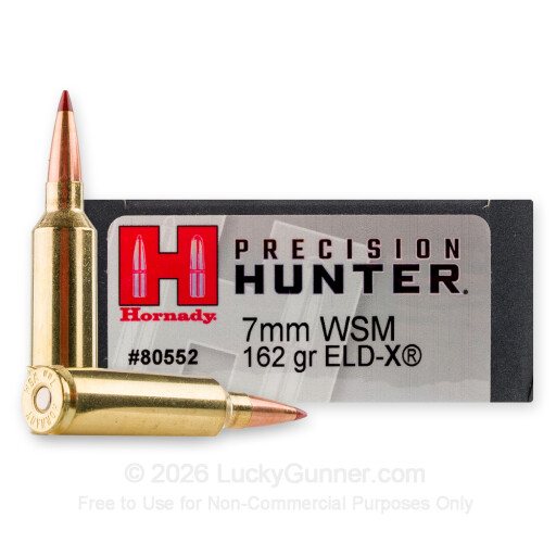 7mm WSM - 162 Grain ELD-X - Hornady Precision Hunter - 20 Rounds