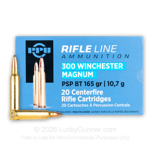 300 Winchester Magnum - 165 Grain PSP BT - Prvi Partizan - 20 Rounds