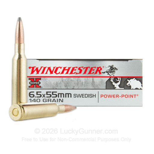 6.5x55mm Swedish Mauser - 140 Grain PP - Winchester Super-X - 20 Rounds