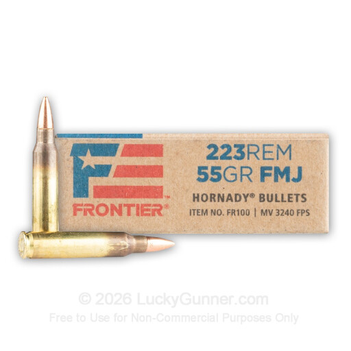 223 Rem - 55 Grain FMJ - Hornady Frontier - 20 Rounds
