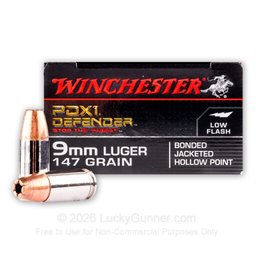 9mm - 147 Grain JHP Bonded - Winchester Bonded PDX1 Defender - 200 Rounds