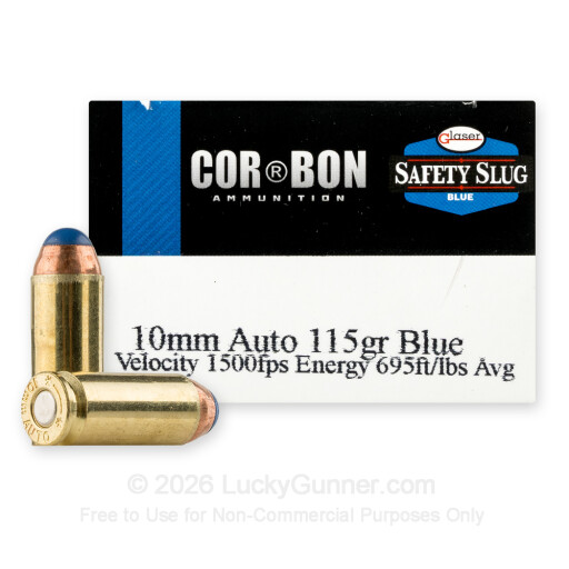 10mm Auto - 115 Grain Pre-Fragmented - Glaser Safety Slug - 20 Rounds