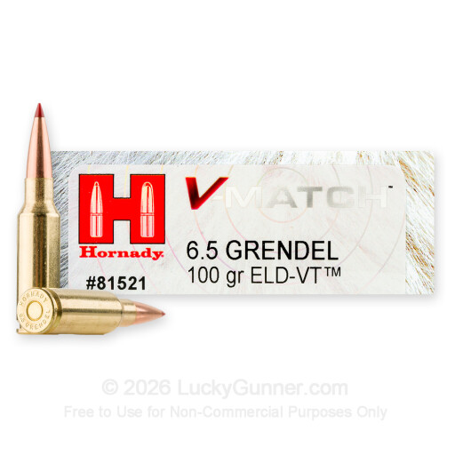 6.5 Grendel - 100 Grain ELD-VT - Hornady V-Match - 20 Rounds