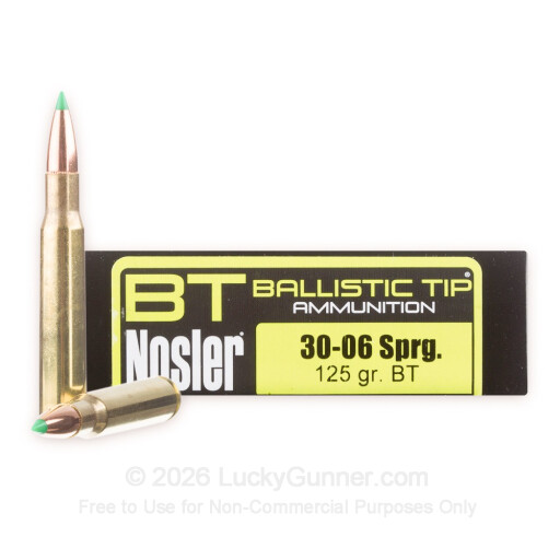 30-06 - 125 Grain Ballistic Tip Hunting - Nosler - 20 Rounds