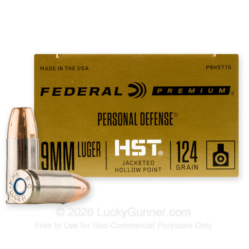 9mm - 124 Grain HST JHP - Federal Premium - 200 Rounds