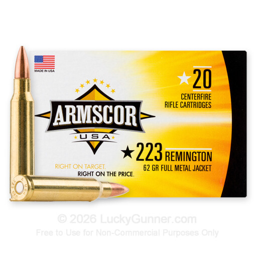 223 Rem - 62 gr FMJ - Armscor - 1000 Rounds