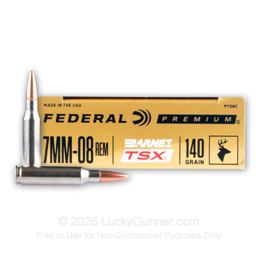 7mm-08 Rem - 140 Grain Barnes TSX - Federal - 20 Rounds