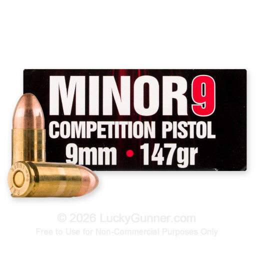 9mm - 147 Grain FMJ - Eley Minor9 Competition Pistol - 50 Rounds