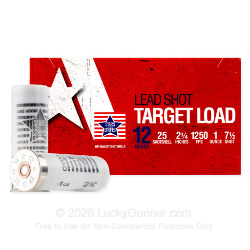12 Gauge - 2-3/4" 1oz. #7.5 Shot - Stars and Stripes - 250 Rounds