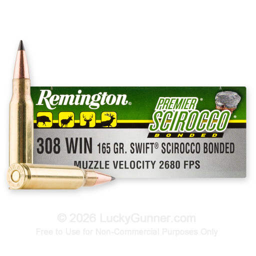 308 - 165 Grain Scirocco Bonded - Remington - 20 Rounds