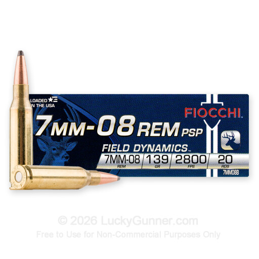 7mm-08 Rem - 139 Grain PSP - Fiocchi - 20 Rounds