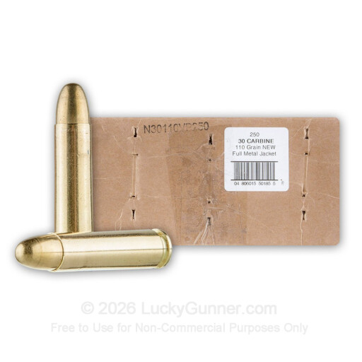 30 Carbine - 110 Grain FMJ - American Quality Ammunition - 250 Rounds