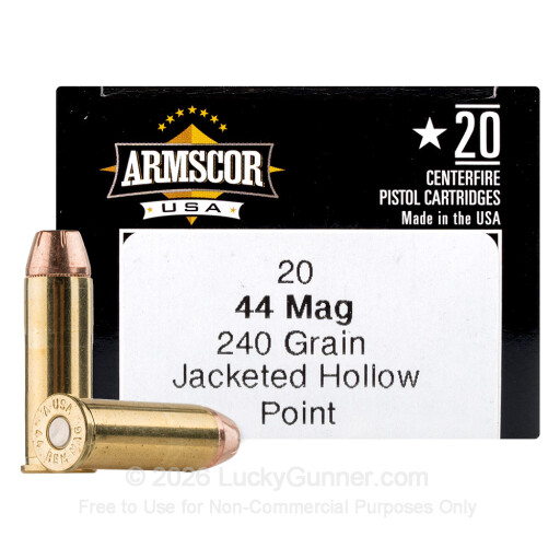 44 Magnum - 240 Grain JHP - Armscor USA - 20 Rounds