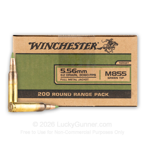 5.56x45 - 62 Grain FMJ M855 - Winchester - 200 Rounds