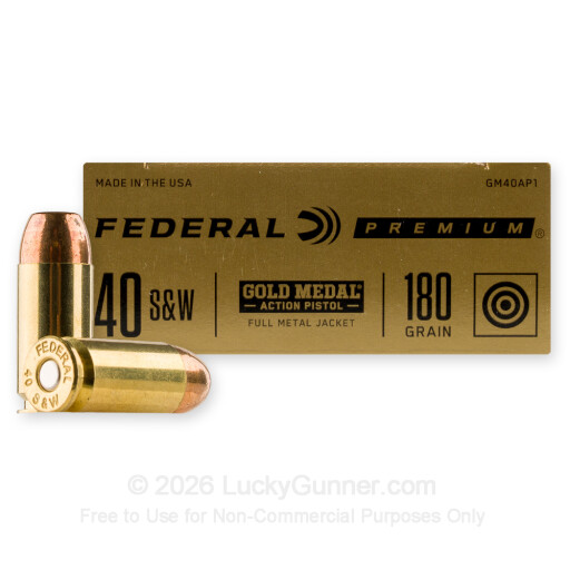 40 S&W - 180 Grain TMJ FN - Federal Gold Medal Action Pistol - 50 Rounds
