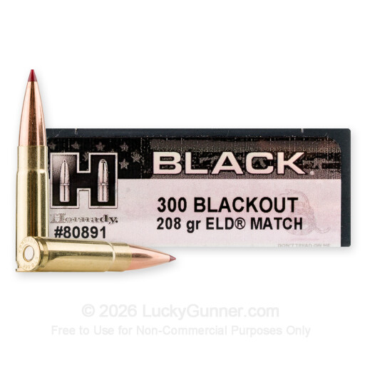 300 AAC Blackout - 208 Grain ELD Match - Hornady BLACK - 20 Rounds