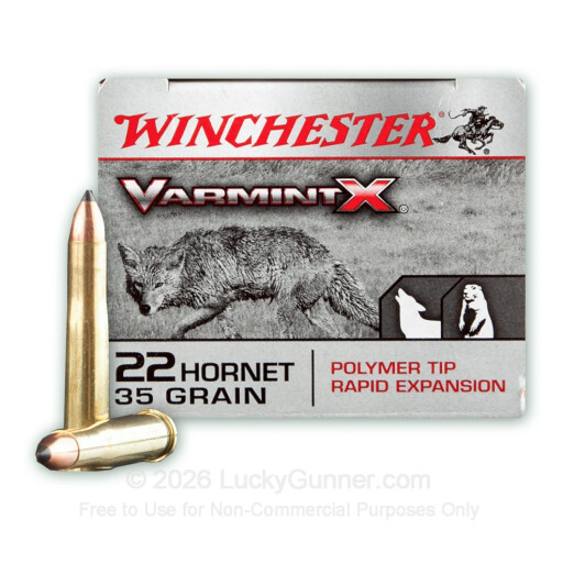 22 Hornet - 35 Grain Polymer Tip - Winchester Varmint-X - 20 Rounds