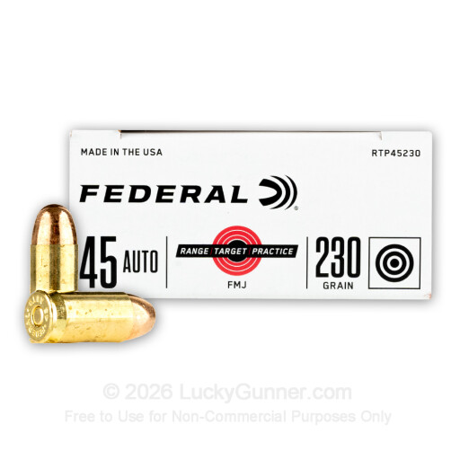 45 ACP - 230 Grain FMJ - Federal RTP - 50 Rounds