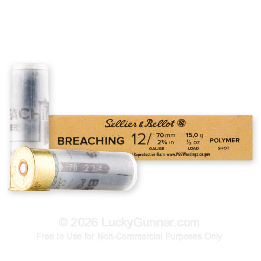 12 Gauge - 2-3/4" 1/2oz. Polymer Buckshot - Sellier & Bellot Breaching - 10 Rounds