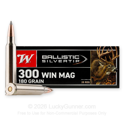 300 Win Mag - 180 Grain Polymer Tip - Winchester Ballistic Silvertip - 20 Rounds